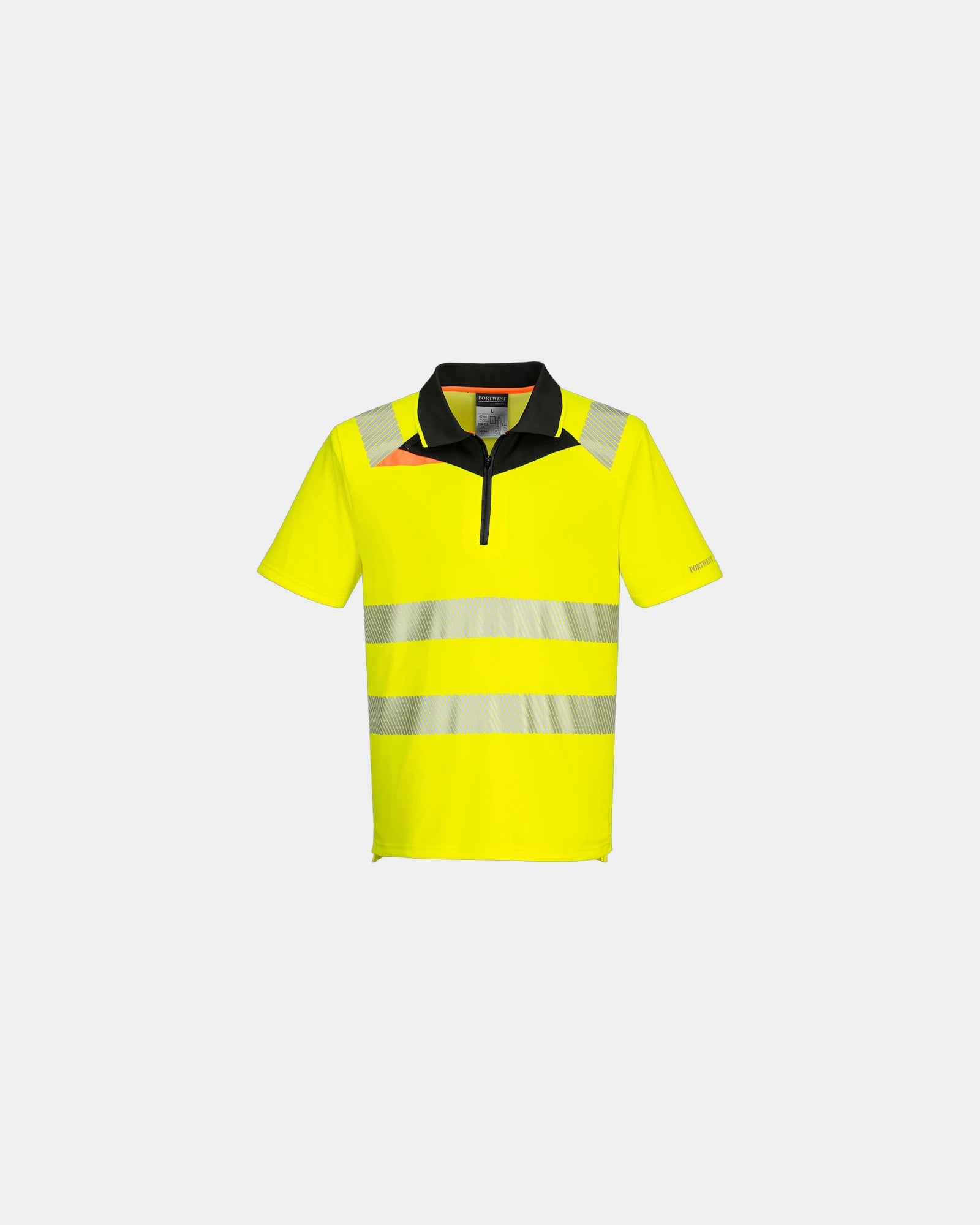 Polo hoge zichtbaarheid polyester mesh om te personaliseren - Geel-Zwart